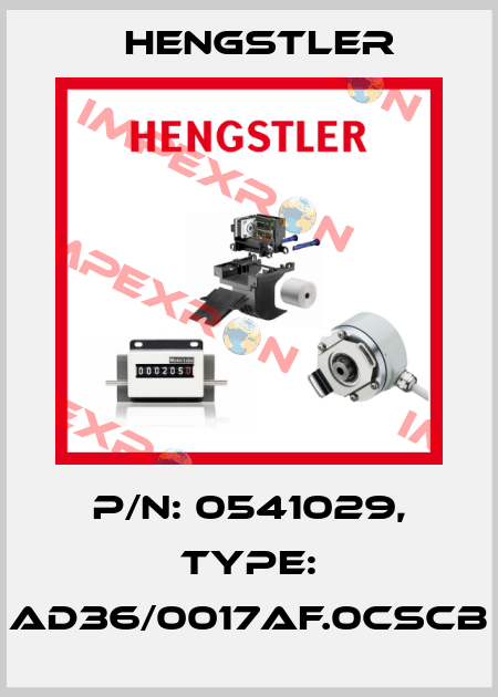 p/n: 0541029, Type: AD36/0017AF.0CSCB Hengstler