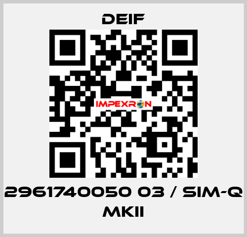 2961740050 03 / SIM-Q MKII Deif