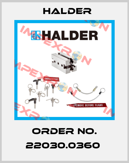 Order No. 22030.0360  Halder