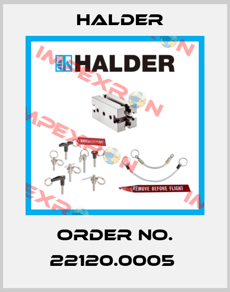 Order No. 22120.0005  Halder