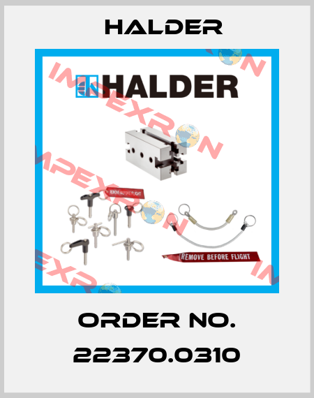 Order No. 22370.0310 Halder