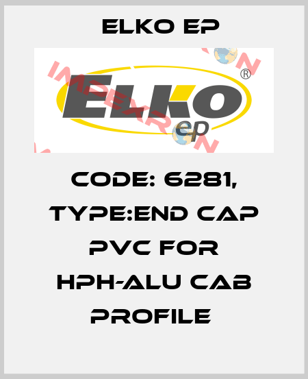 Code: 6281, Type:end cap PVC for HPH-ALU CAB profile  Elko EP