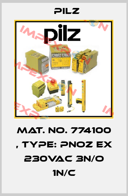 Mat. No. 774100 , Type: PNOZ EX 230VAC 3n/o 1n/c Pilz