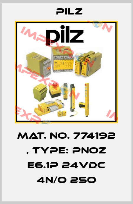 Mat. No. 774192 , Type: PNOZ e6.1p 24VDC 4n/o 2so Pilz