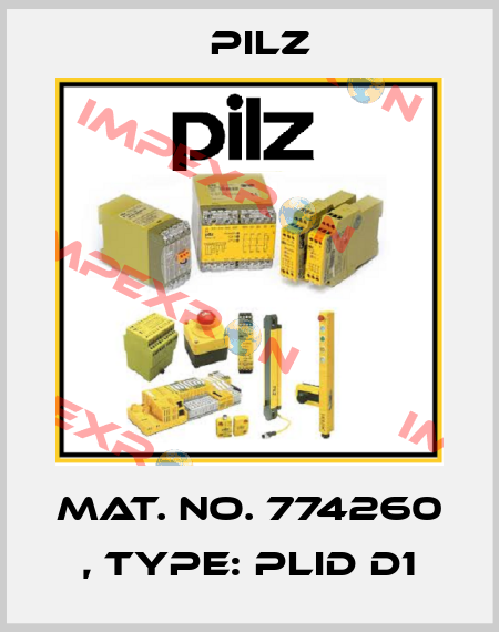 Mat. No. 774260 , Type: PLID d1 Pilz