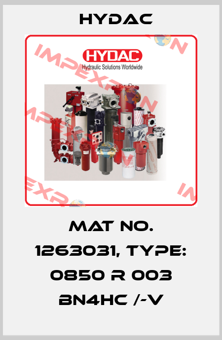 Mat No. 1263031, Type: 0850 R 003 BN4HC /-V Hydac