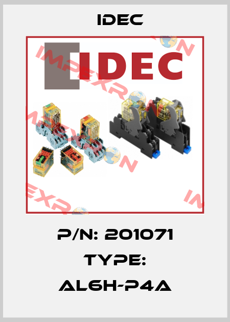 P/N: 201071 Type: AL6H-P4A Idec