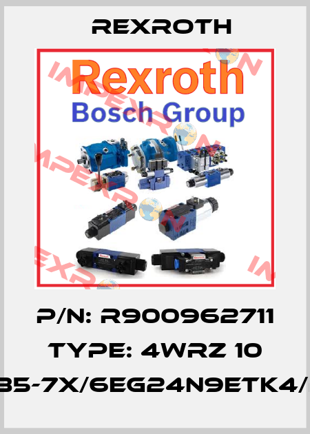 P/N: R900962711 Type: 4WRZ 10 W8-85-7X/6EG24N9ETK4/D3M Rexroth
