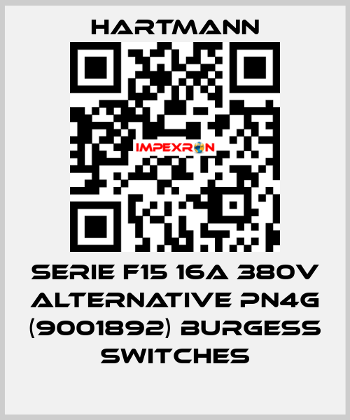 SERIE F15 16A 380V ALTERNATIVE PN4G (9001892) Burgess switches Hartmann