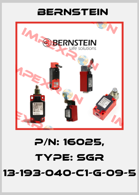 P/N: 16025, Type: SGR 13-193-040-C1-G-09-5 Bernstein