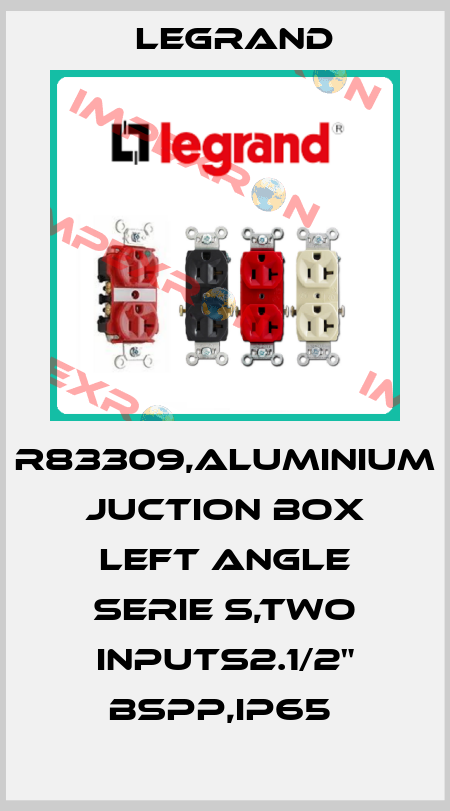 R83309,ALUMINIUM JUCTION BOX LEFT ANGLE SERIE S,TWO INPUTS2.1/2" BSPP,IP65  Legrand