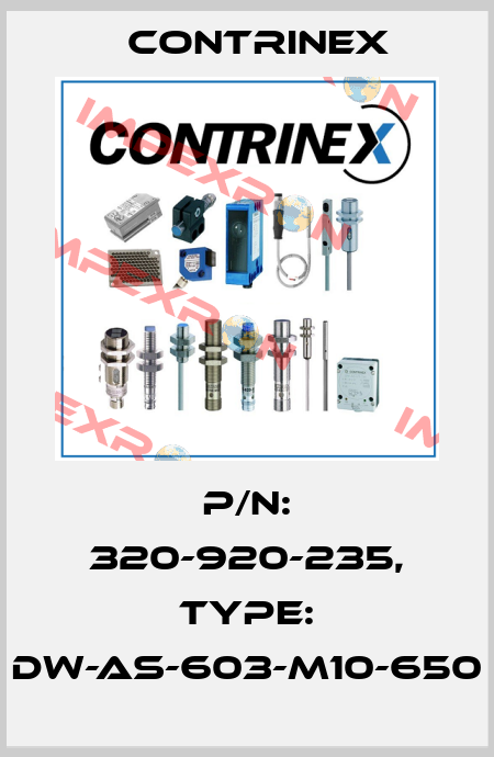 p/n: 320-920-235, Type: DW-AS-603-M10-650 Contrinex