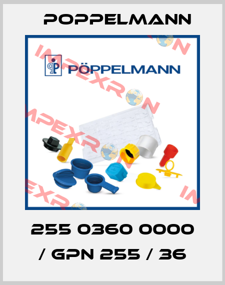 255 0360 0000 / GPN 255 / 36 Poppelmann