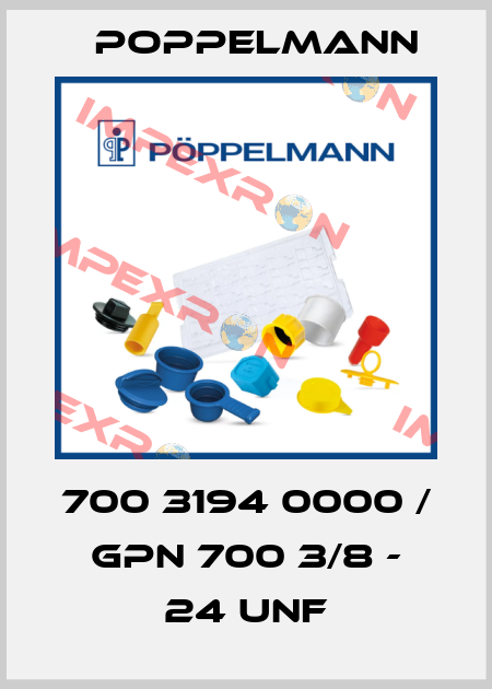 700 3194 0000 / GPN 700 3/8 - 24 UNF Poppelmann