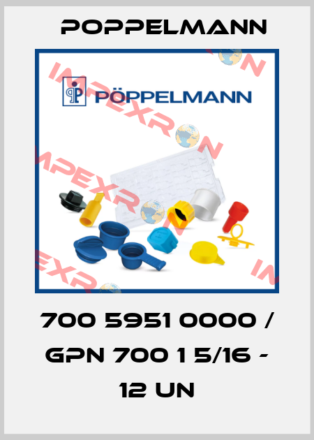 700 5951 0000 / GPN 700 1 5/16 - 12 UN Poppelmann