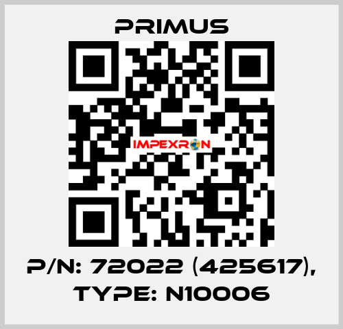 p/n: 72022 (425617), type: N10006 Primus