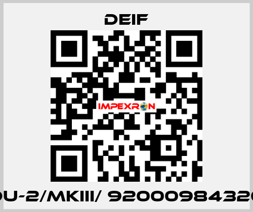 DU-2/MKIII/ 92000984320 Deif