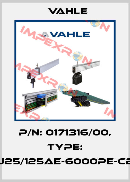 P/n: 0171316/00, Type: U25/125AE-6000PE-CB Vahle