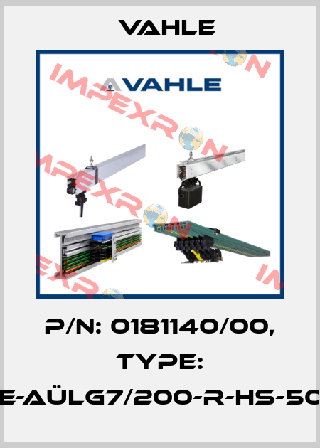P/n: 0181140/00, Type: UE-AÜLG7/200-R-HS-500 Vahle