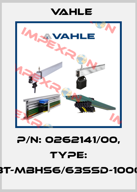 P/n: 0262141/00, Type: BT-MBHS6/63SSD-1000 Vahle