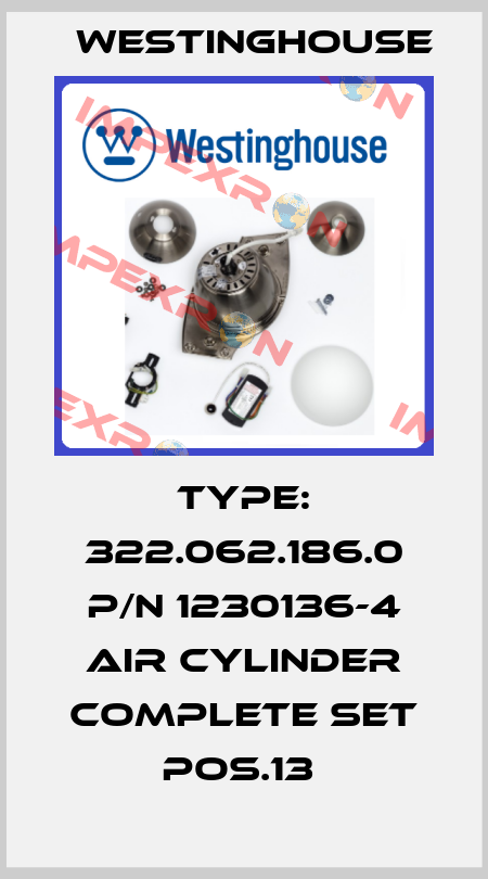 TYPE: 322.062.186.0 P/N 1230136-4 AIR CYLINDER COMPLETE SET POS.13  Westinghouse