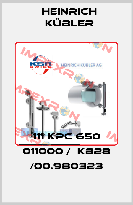111 KPC 650 011000 /  KB28 /00.980323 Heinrich Kübler