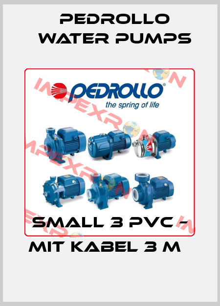 Small 3 PVC – mit Kabel 3 m   Pedrollo Water Pumps