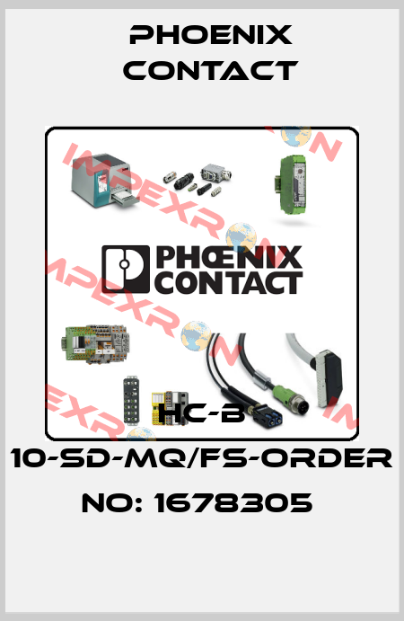 HC-B 10-SD-MQ/FS-ORDER NO: 1678305  Phoenix Contact