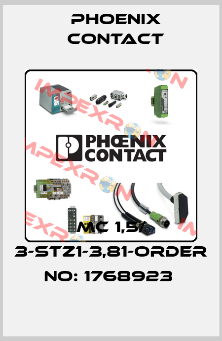 MC 1,5/ 3-STZ1-3,81-ORDER NO: 1768923  Phoenix Contact