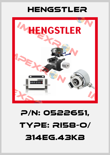 p/n: 0522651, Type: RI58-O/ 314EG.43KB Hengstler