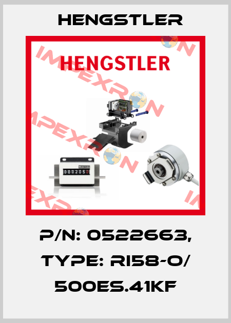 p/n: 0522663, Type: RI58-O/ 500ES.41KF Hengstler