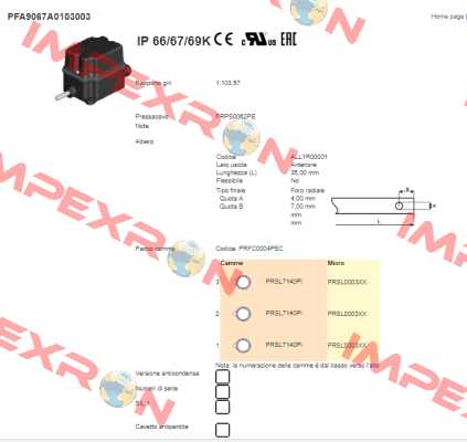 PFA9067A0103003 Ter Tecno Elettrica Ravasi