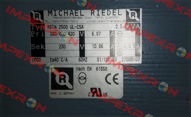 RSTN2500UL-CSA Michael Riedel Transformatorenbau