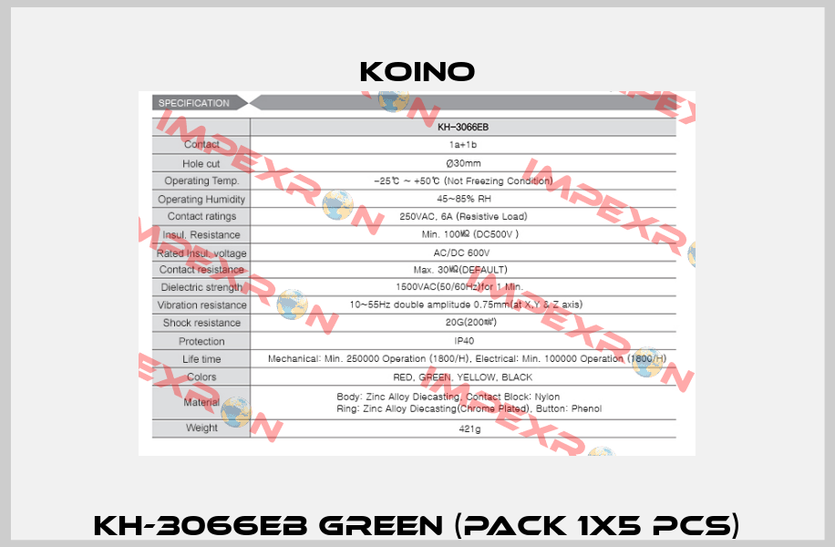 KH-3066EB GREEN (pack 1x5 pcs) Koino