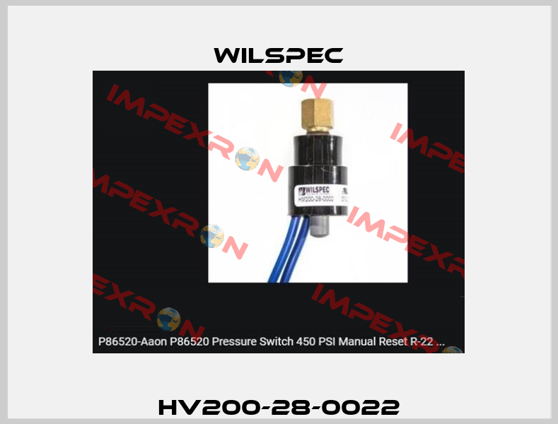 HV200-28-0022 Wilspec