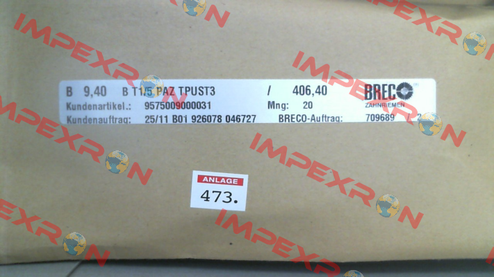 9,4 T1/5"/406,4-PAZ (160 xl 037) Brecoflex