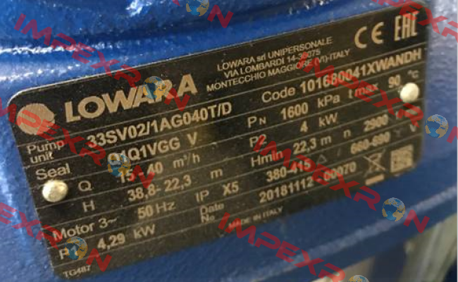 33SV02/1AG040T/D Lowara