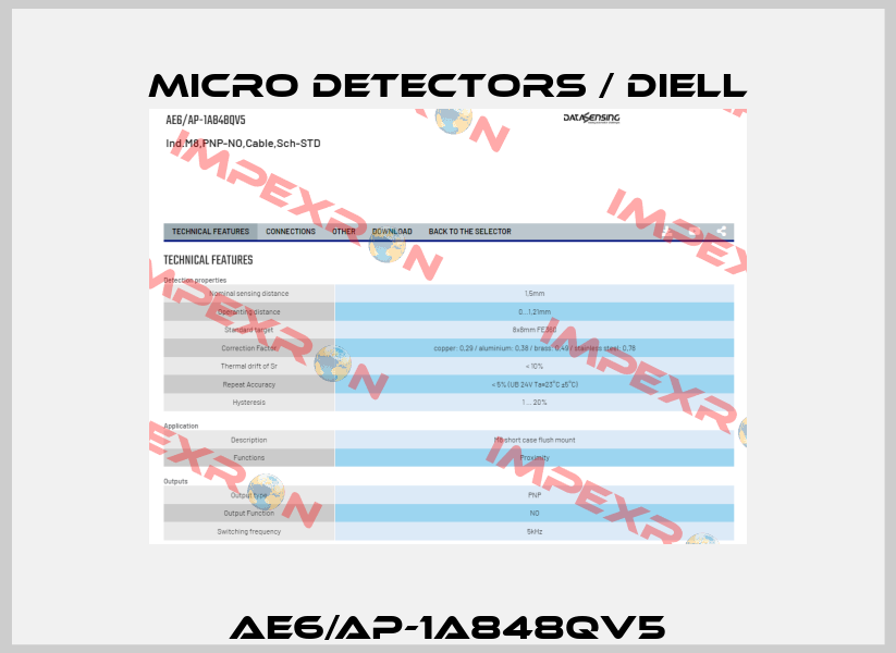 AE6/AP-1A848QV5 Micro Detectors / Diell