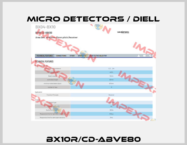 BX10R/CD-ABVE80 Micro Detectors / Diell